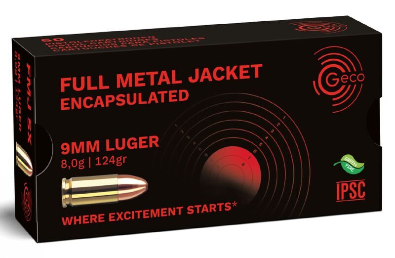 GECO 9 mm Luger Encapsulated Full Metal Jacket 8,0g/124gr