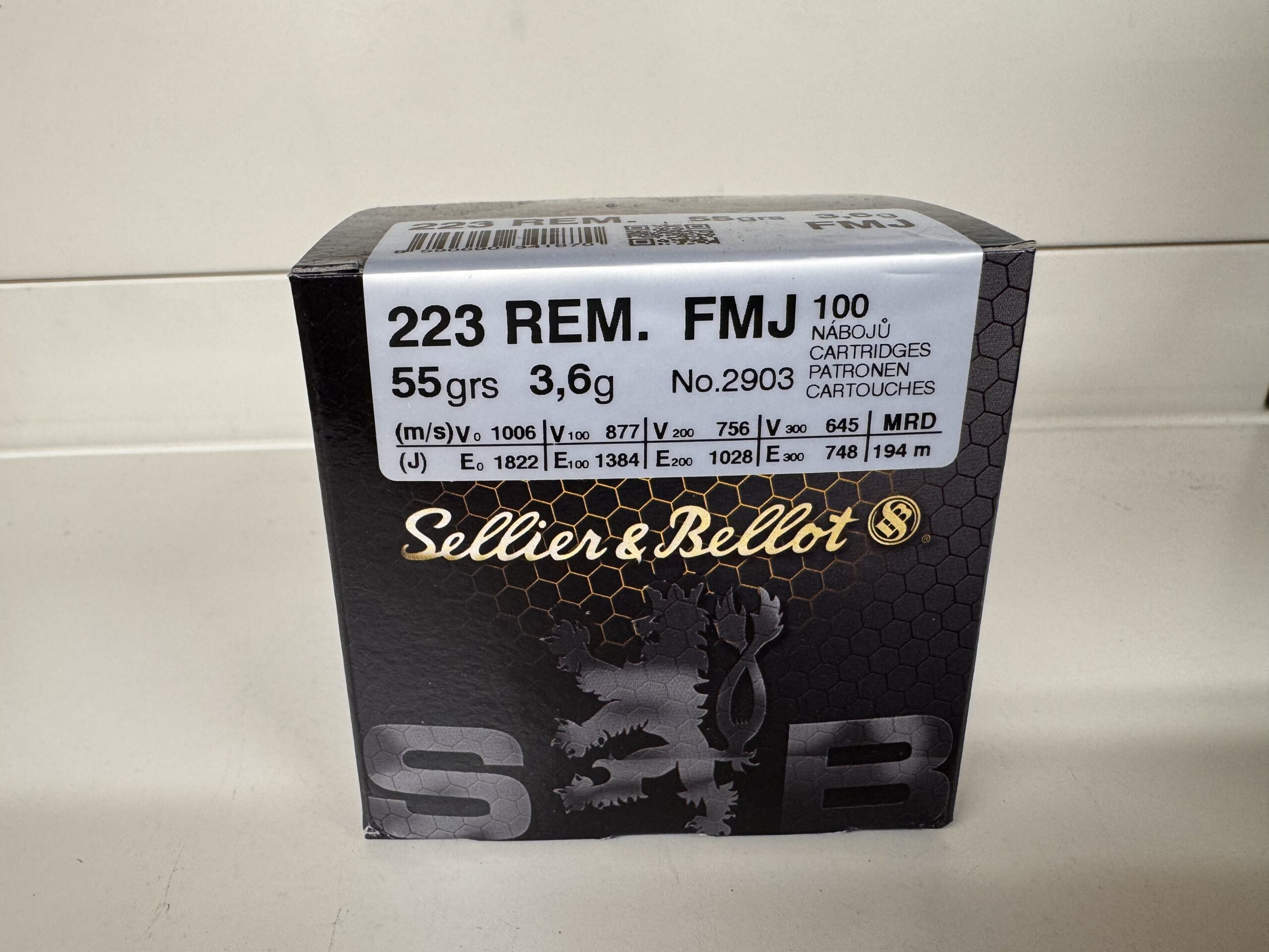 Sellier & Bellot 223 REM FMJ 55 grs 3,6 g